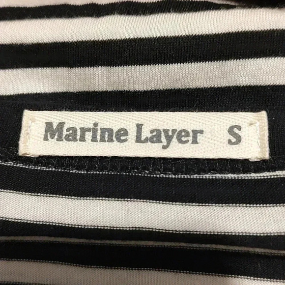 Marine Layer Swing Crew in Black and White Stripe - Picture 6 of 7